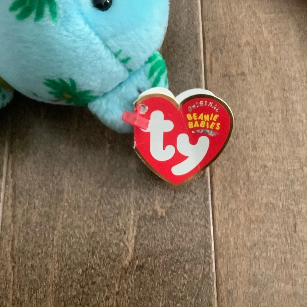 Ty Tropical Palm Tree Hawaii Bear - Blue and Green - Picture 5 of 6